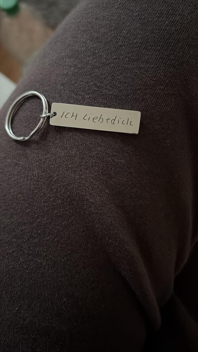 Customer photo review of Rechteck Schlüsselanhänger mit Gravur