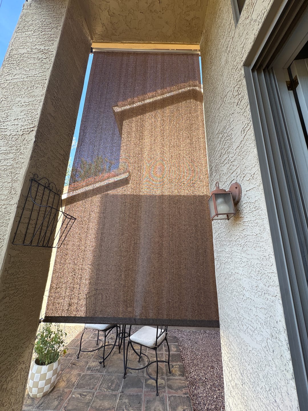 Customer photo review of Ready Made Outdoor Waterproof Roller Shades