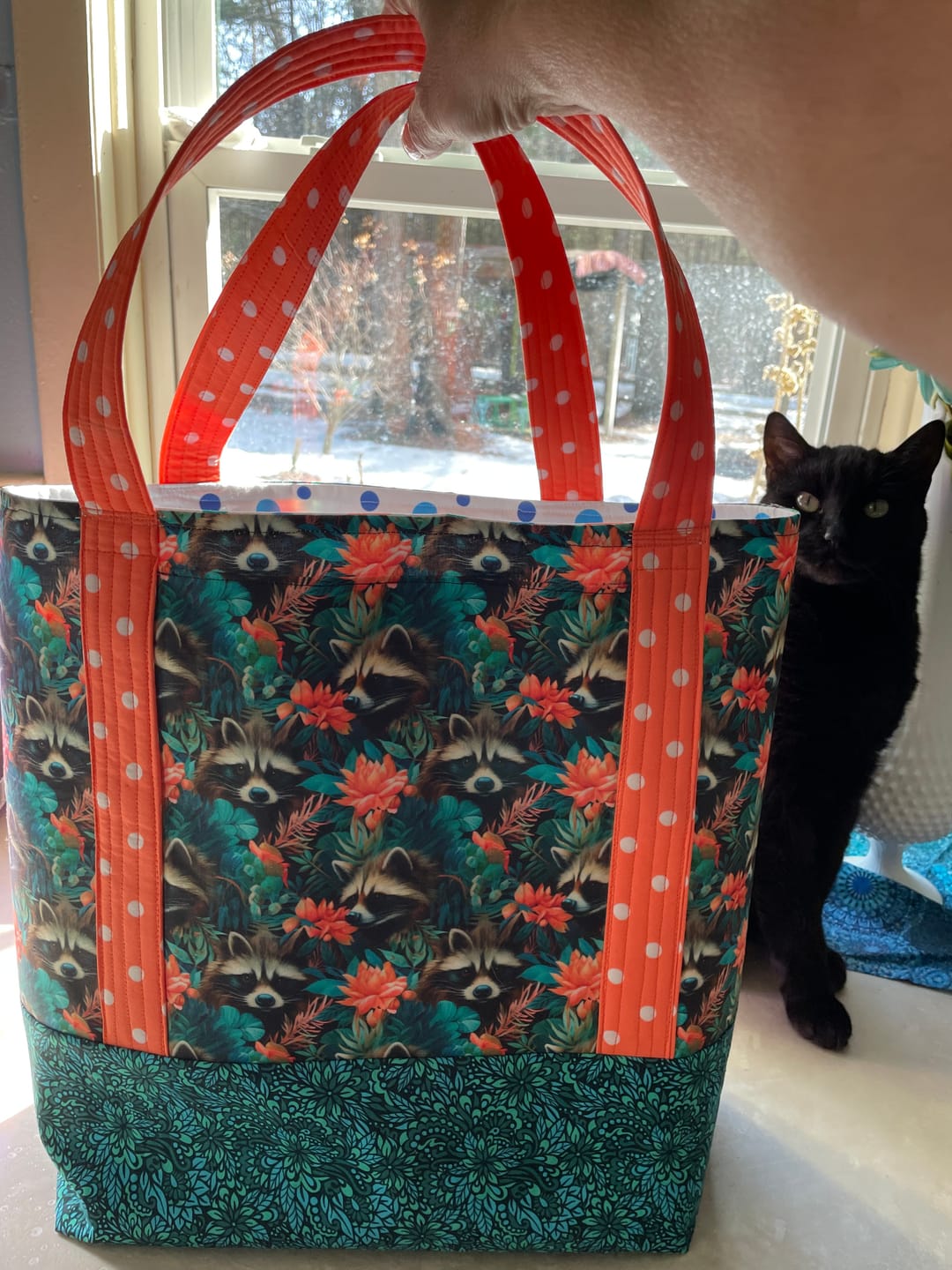 Customer photo review of Racoon & Floral Fabric