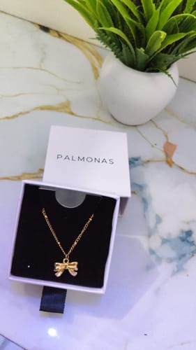 Customer photo review of Bow Pendant Necklace