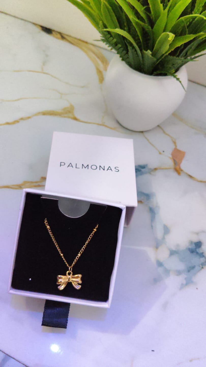 Customer photo review of Bow Pendant Necklace