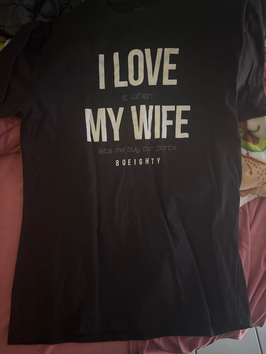 Customer photo review of 80Eighty® Love My Wife Shirt
