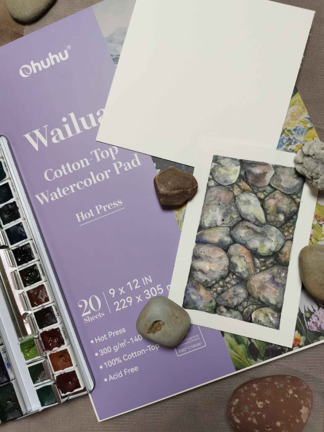 Customer photo review of Ohuhu Wailua Cotton-Top Watercolor Pad