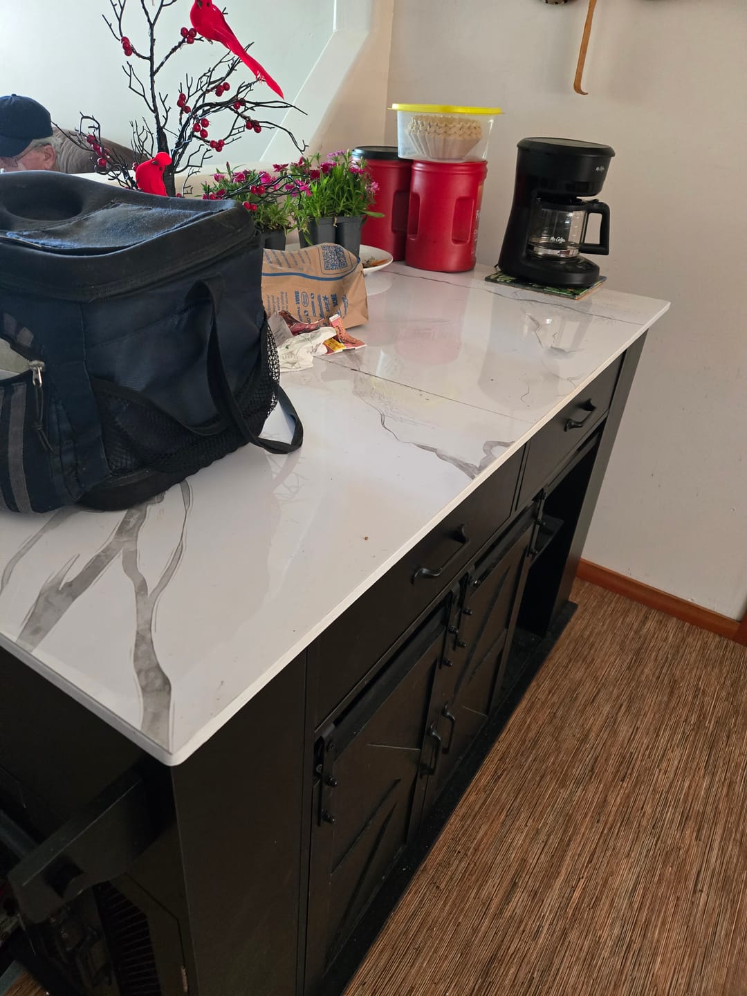 Customer photo review of White Carrara Marble Wall Panels – 8 ft x 4 ft (Covers 32 sq ft)