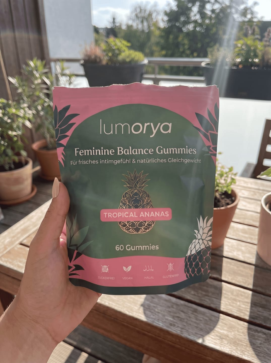 Customer photo review of LUMORYA® - Premium Balance Gummies