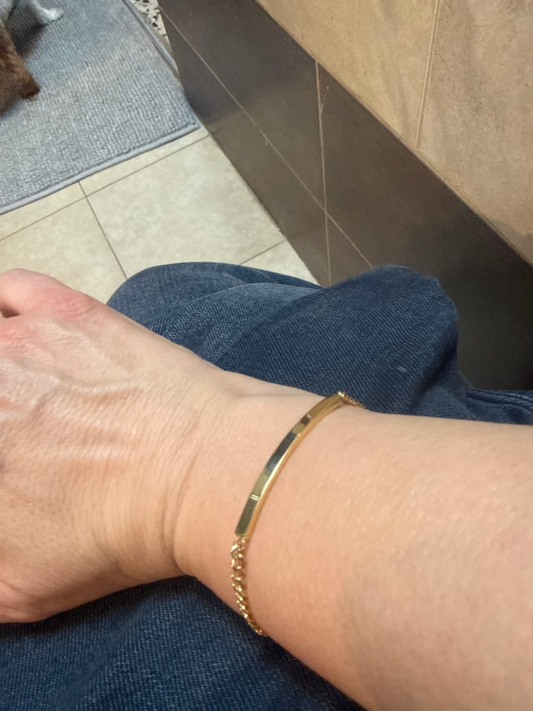Customer photo review of Cuban Plate Bracelet for women -  3mm