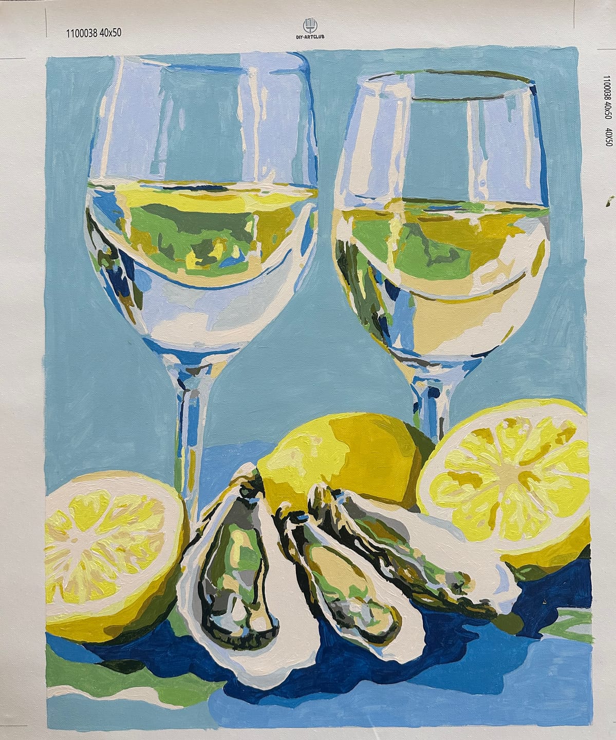 Customer photo review of Oysters and Champagne | Paint by Numbers