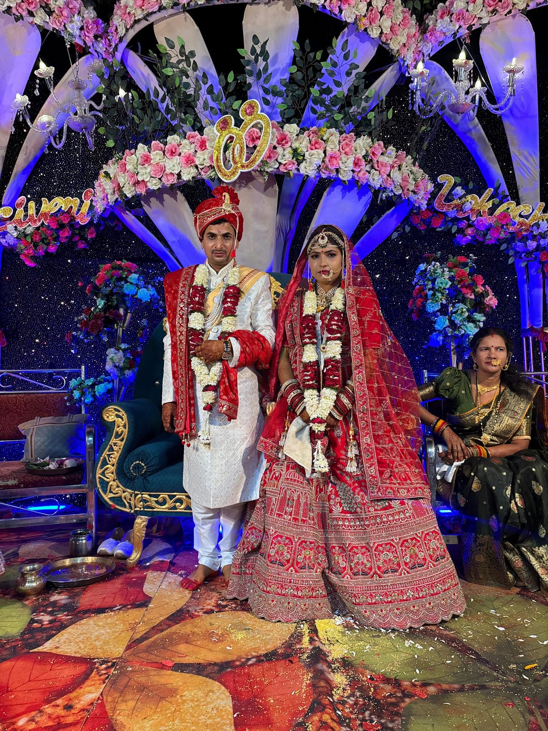 Customer photo review of Trending Premium Silk With Zarkan Diamond & Embroidery Work Red Bridal Lehenga