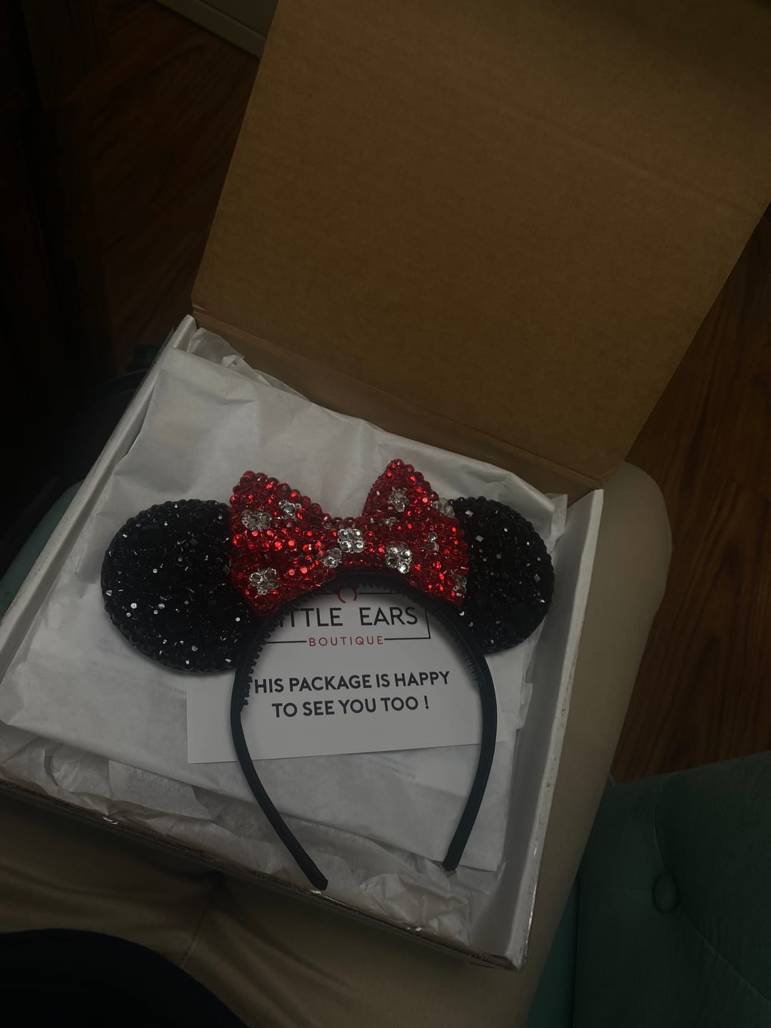 Customer photo review of Shiny Black & Minnie Mickey Ears