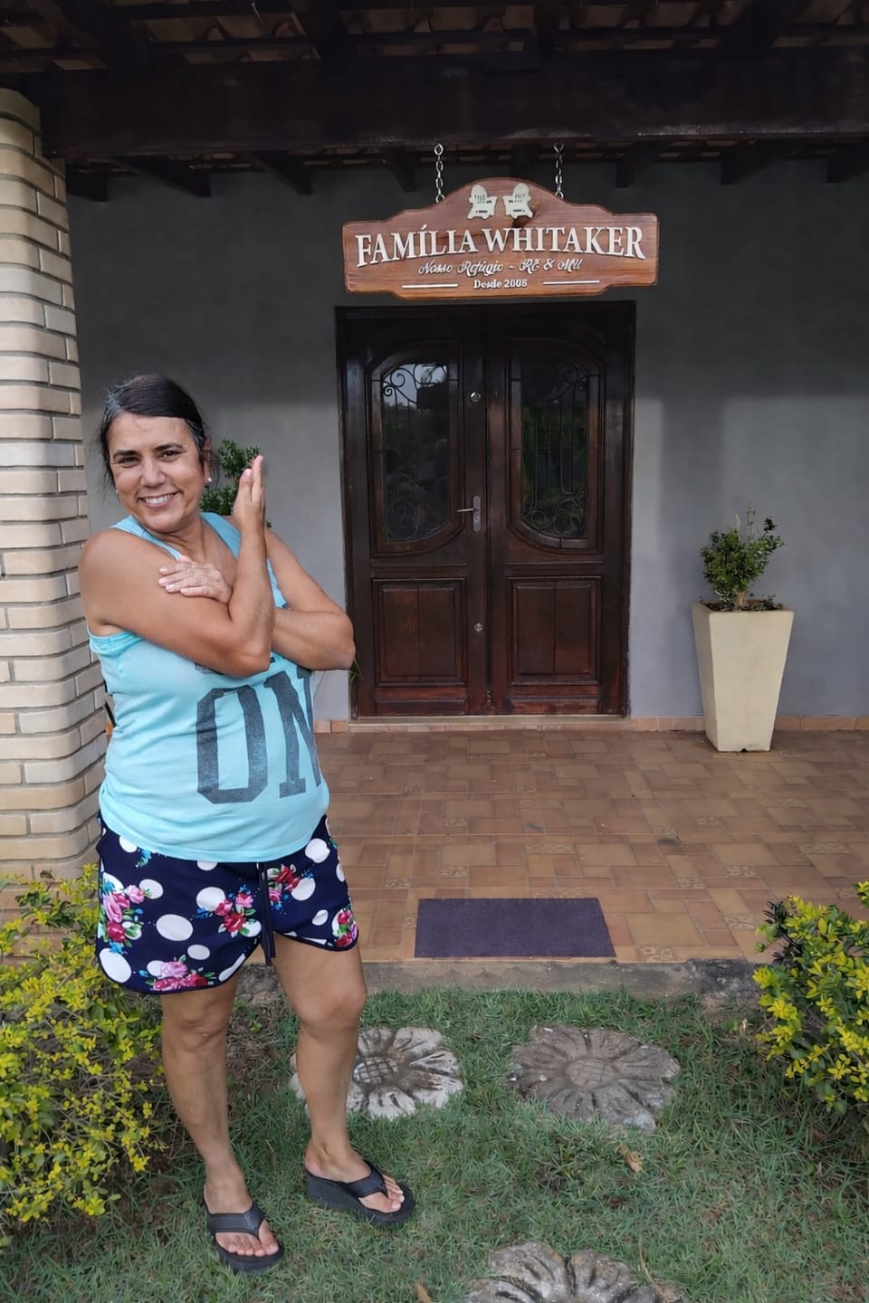 Customer photo review of Placa de Madeira Área de Lazer