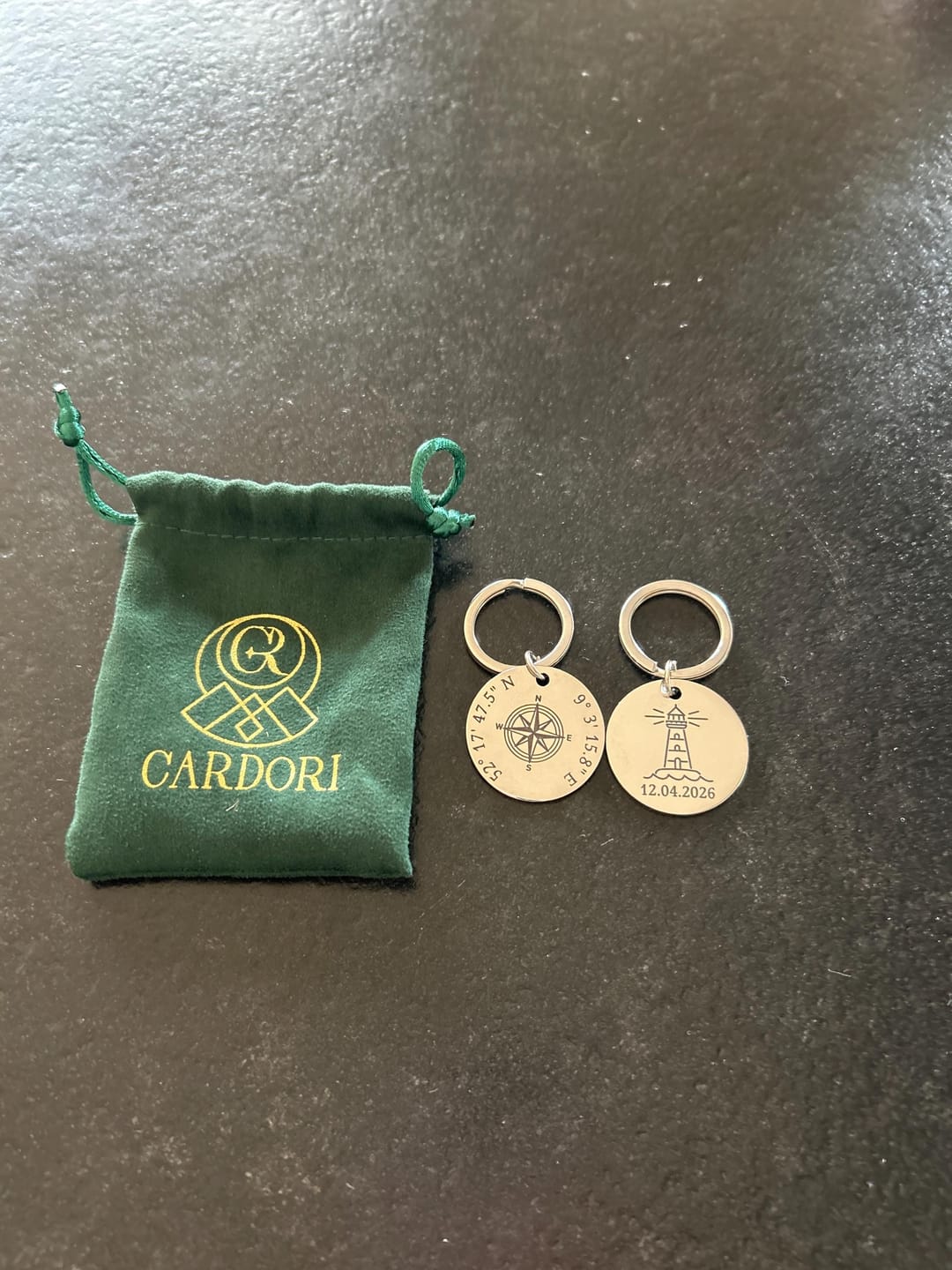 Customer photo review of Runder Schlüsselanhänger mit Gravur