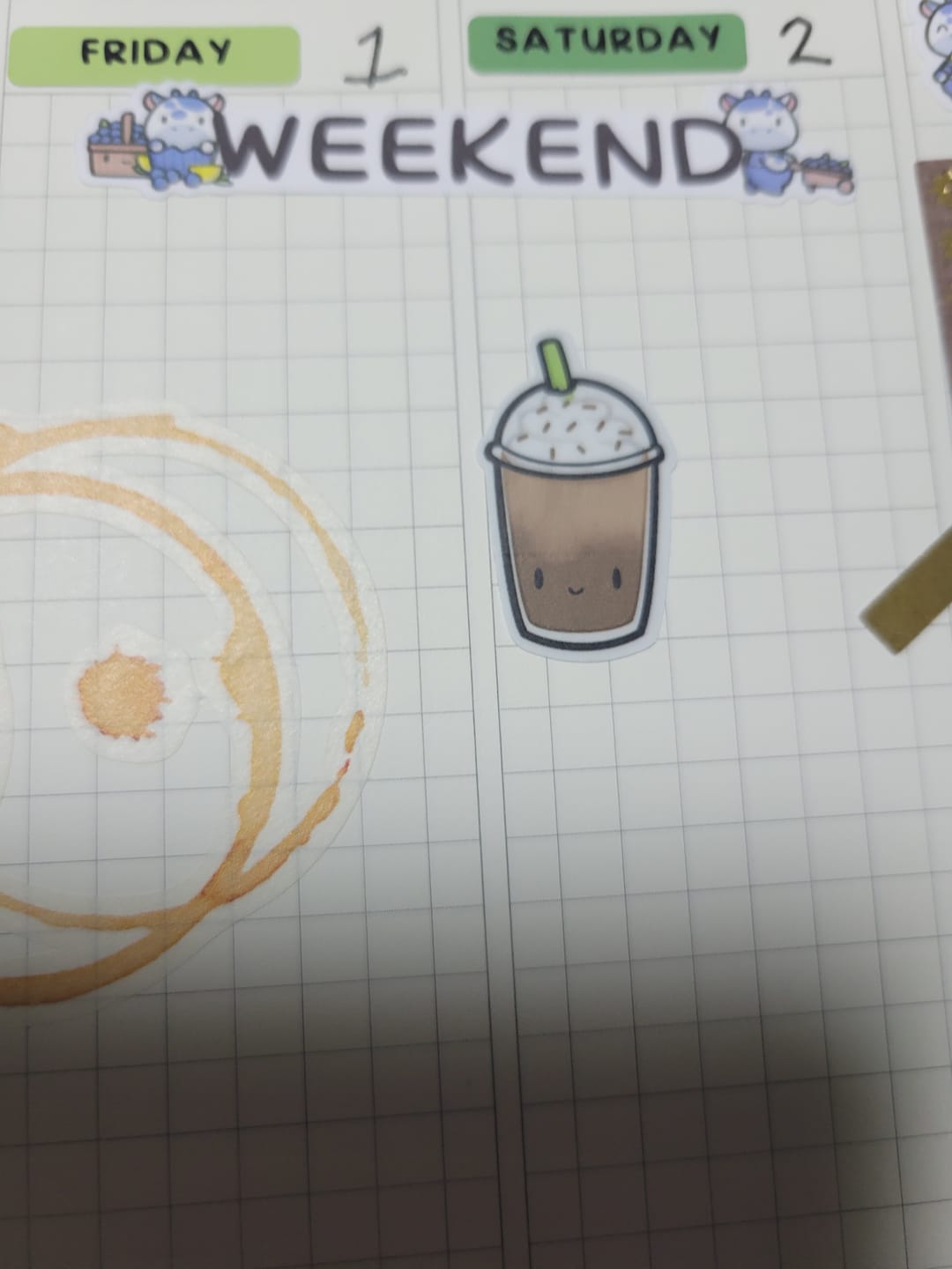 Customer photo review of Iced Coffee Addict Sticker Sheet