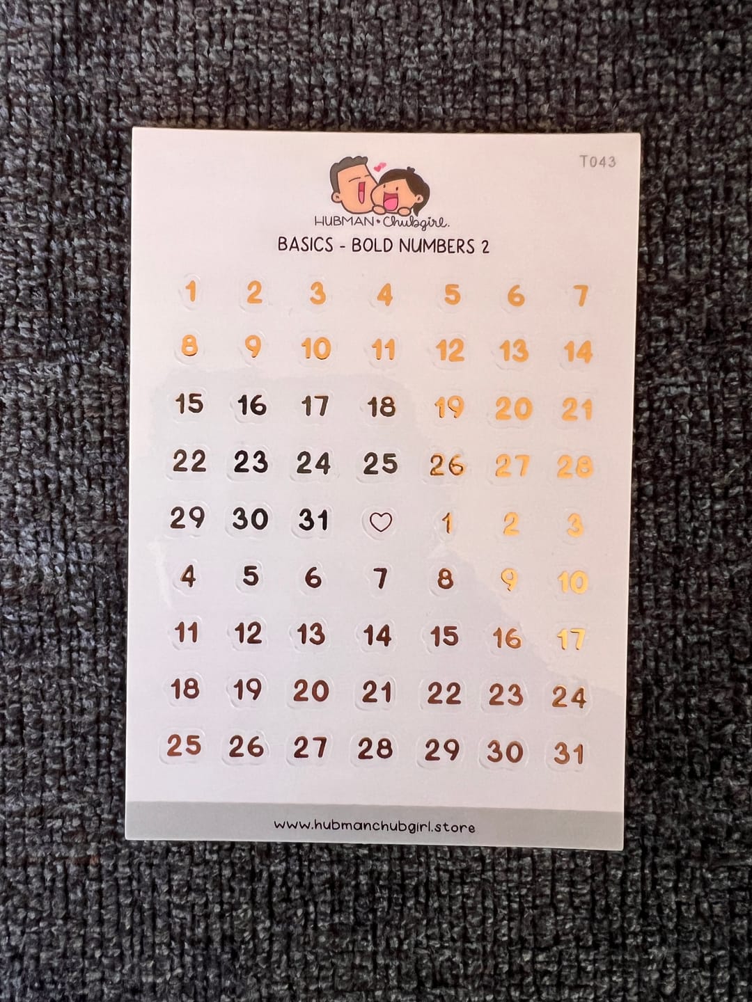 Customer photo review of Basics - Bold Numbers 2 Planner Stickers