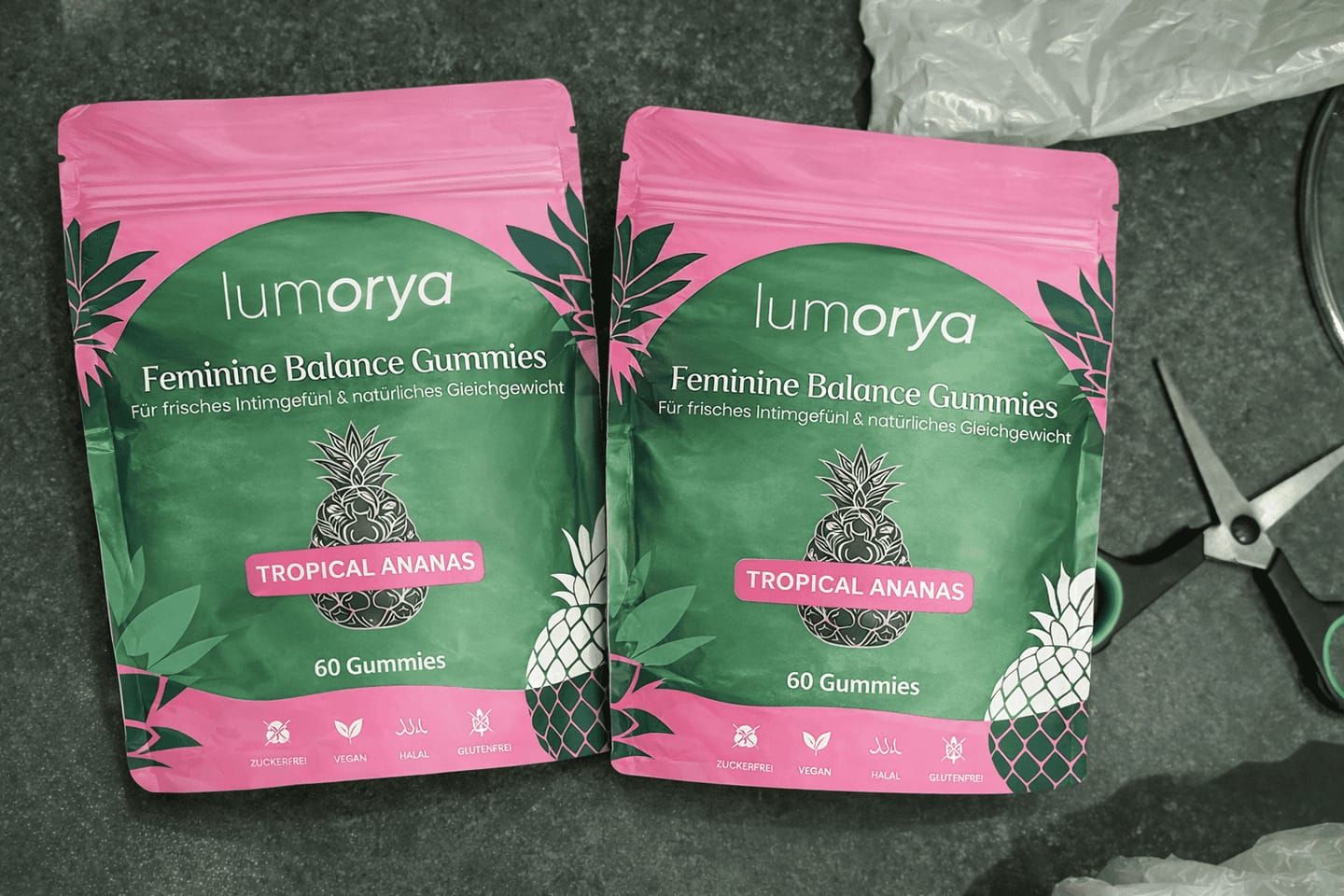 Customer photo review of LUMORYA® - Premium Balance Gummies