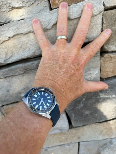 Customer photo review of Expedition Blue Waxed Canvas