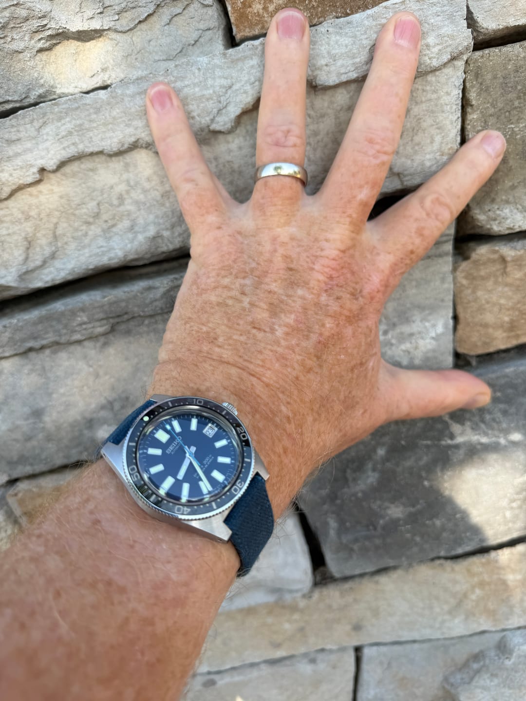 Customer photo review of Expedition Blue Waxed Canvas