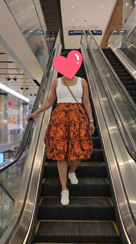 Customer photo review of Adero Bubble Skirt Set | Orange