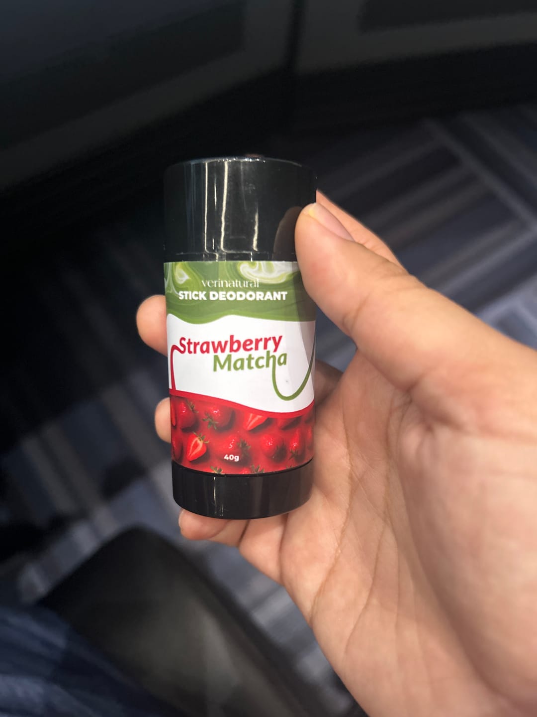 Customer photo review of Season Strawberry Matcha Deodorant Stick