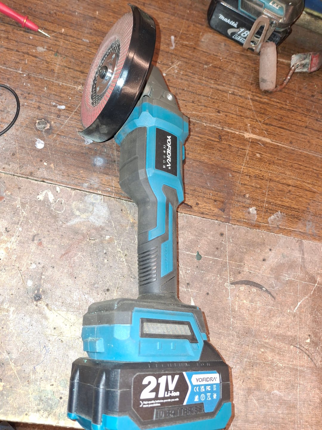 Customer photo review of YOFIDRA 6-Speed Brushless Angle Grinder Kit with Digital Display - Compatible with Makita 18V Battery