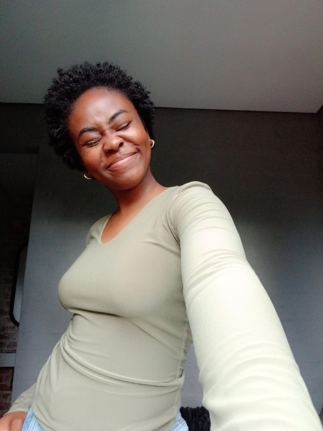 Customer photo review of Sage V-Neck Long Sleeved Top