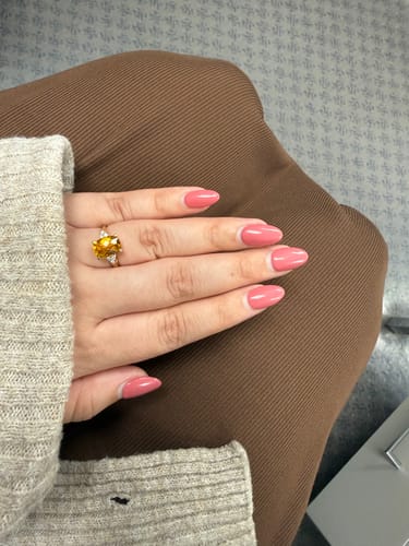Customer photo review of Vintage 14k Yellow Gold 2.2ct Citrine Diamond Chic Checkerboard Cushion Ring 7.00