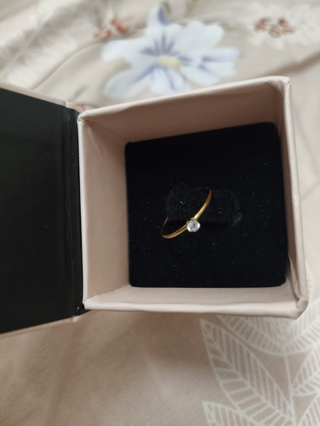 Customer photo review of Dainty Solitaire Ring