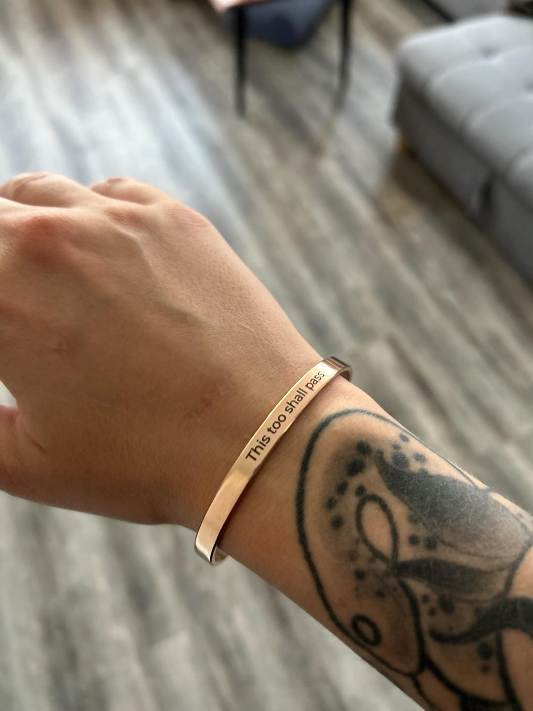 Customer photo review of Personalisierter Armreif mit Gravur