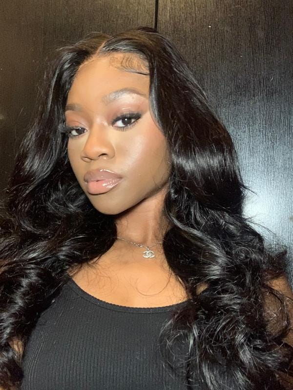 Customer photo review of Wavymy Wear Go Glueless Lace Wigs Pre-cut HD Lace Wigs Human Hair Pre-plucked Natural Hairline 180% Density