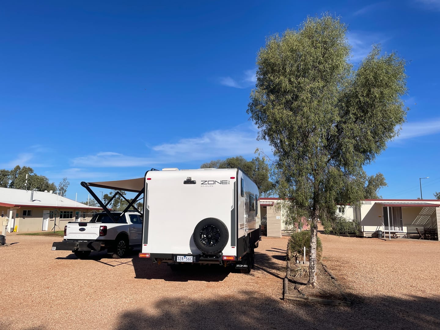Customer photo review of Awning Replacement Vinyl - Grey Fade WA2006