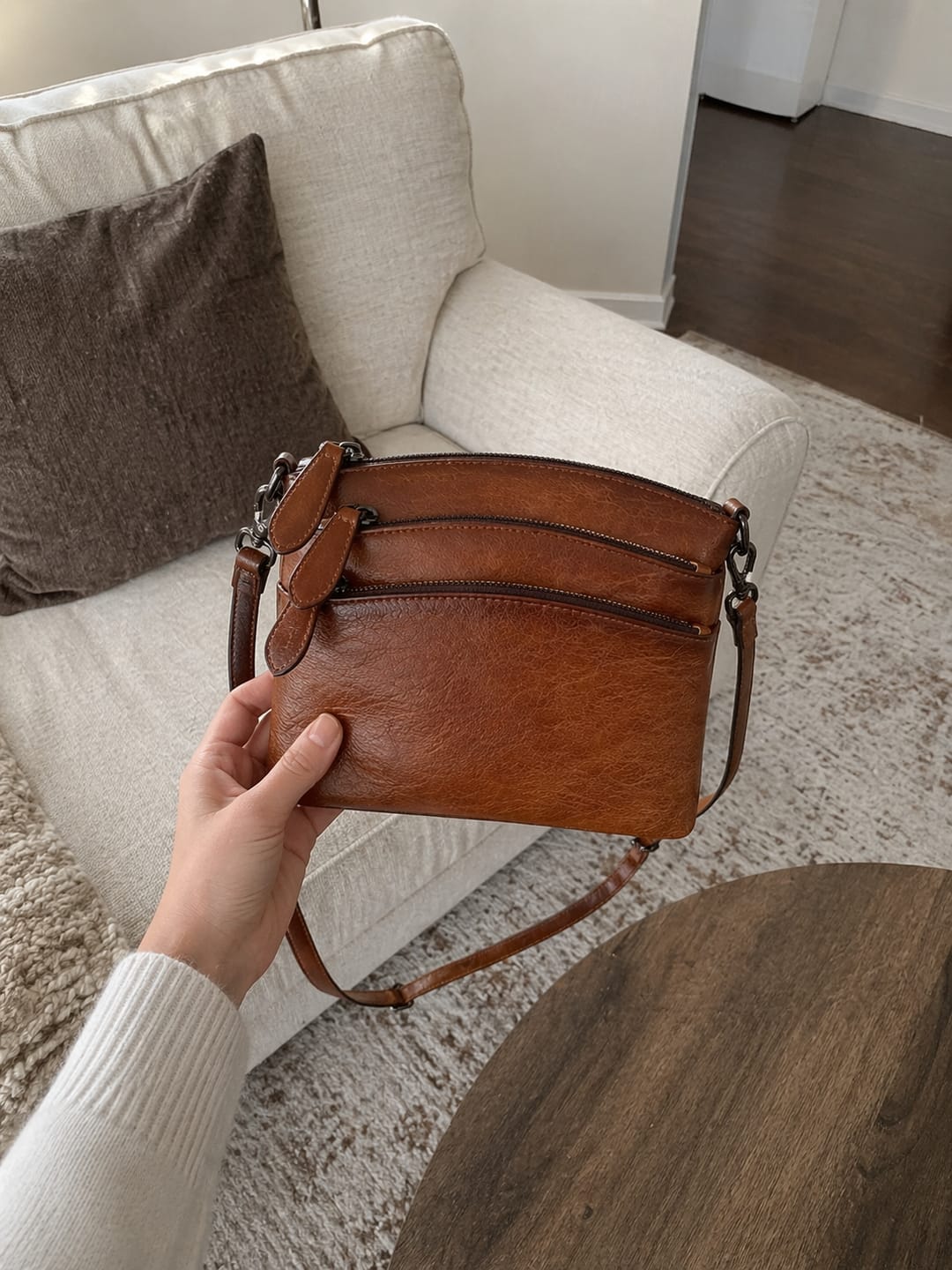Customer photo review of The Bloom | Three Pocket Messenger Bag