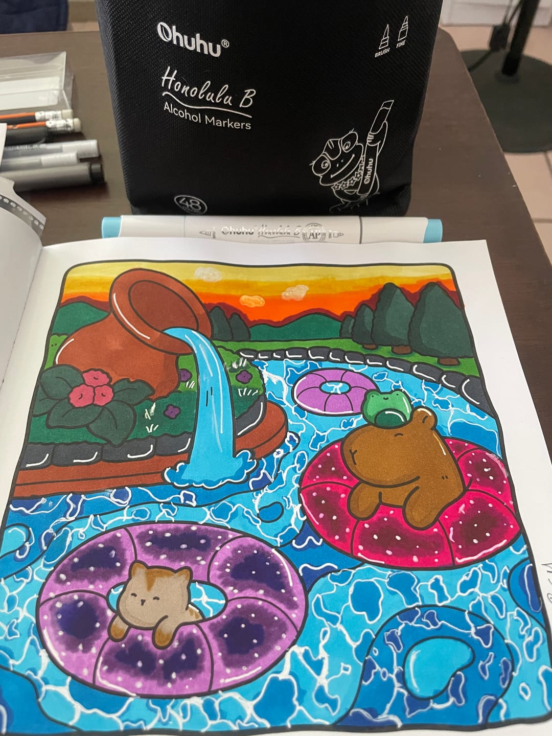 Customer photo review of Ohuhu Honolulu 48 Colors Dual Tips Alcohol Art Markers