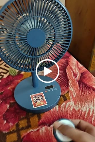 Customer video review of Rechargeable Table Fan with ProLift™ Adjustable Stem and Mood Light | LĪT PRO