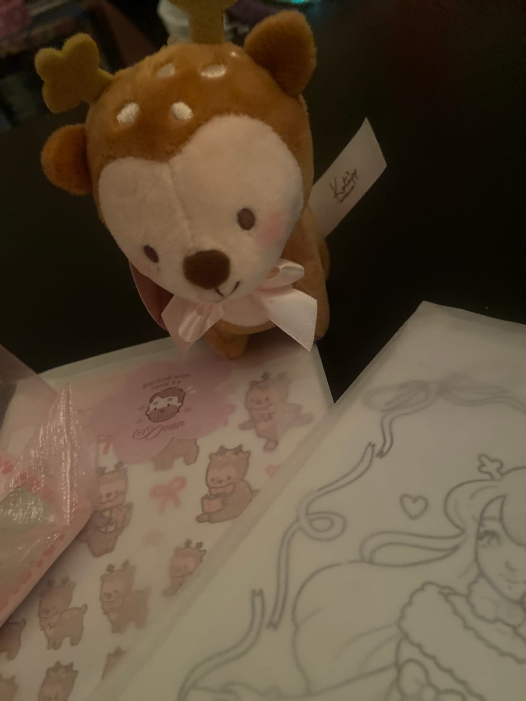 Customer photo review of Cinnamon Stay Whimsical A6 Colouring Postcard | Pink Coquette Kawaii Colour In Card