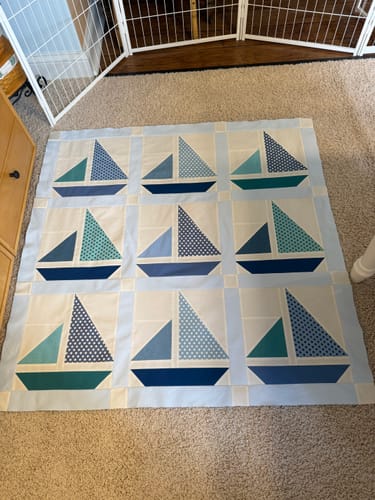 Customer photo review of Little Skipper Sailboat Baby Quilt Pattern; Digital PDF Pattern