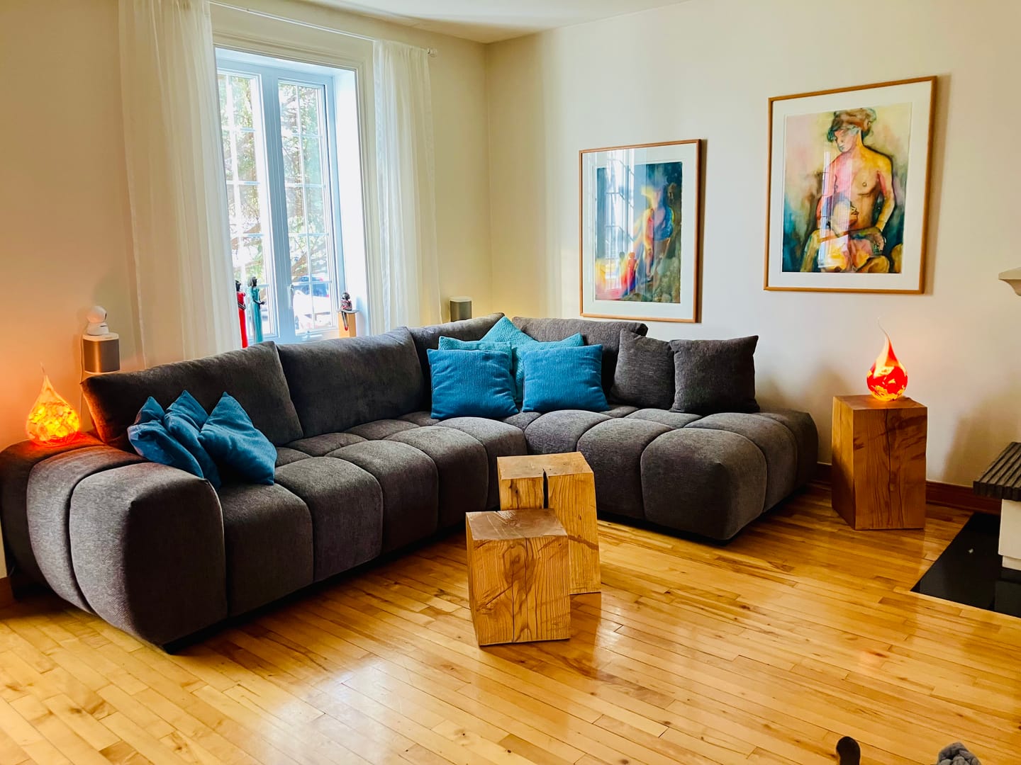 Customer photo review of OLIVIA - Sofa sectionnel 120" gris foncé