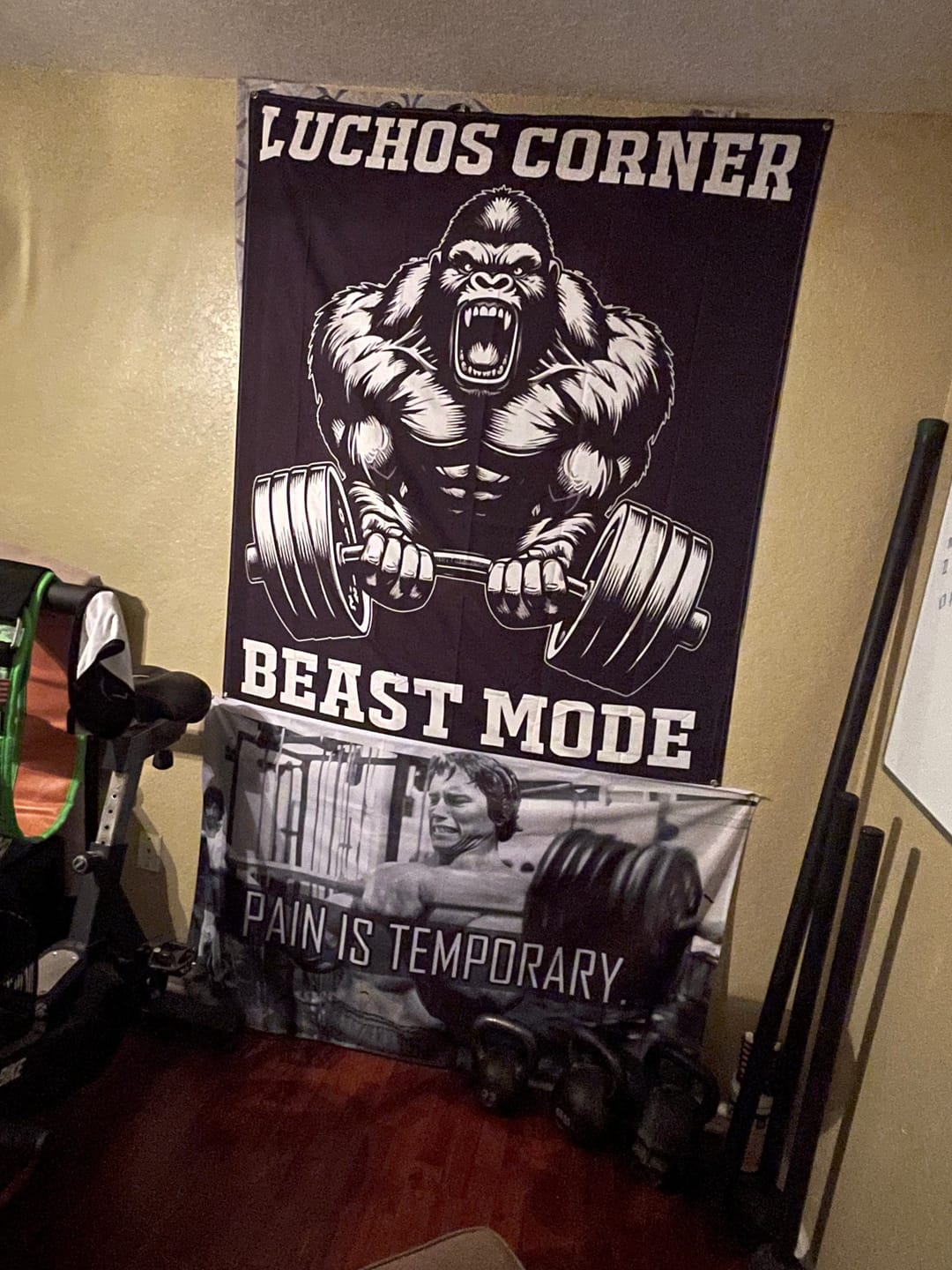 Customer photo review of Personalized Gym Flag Gorilla Beast Mode 11343