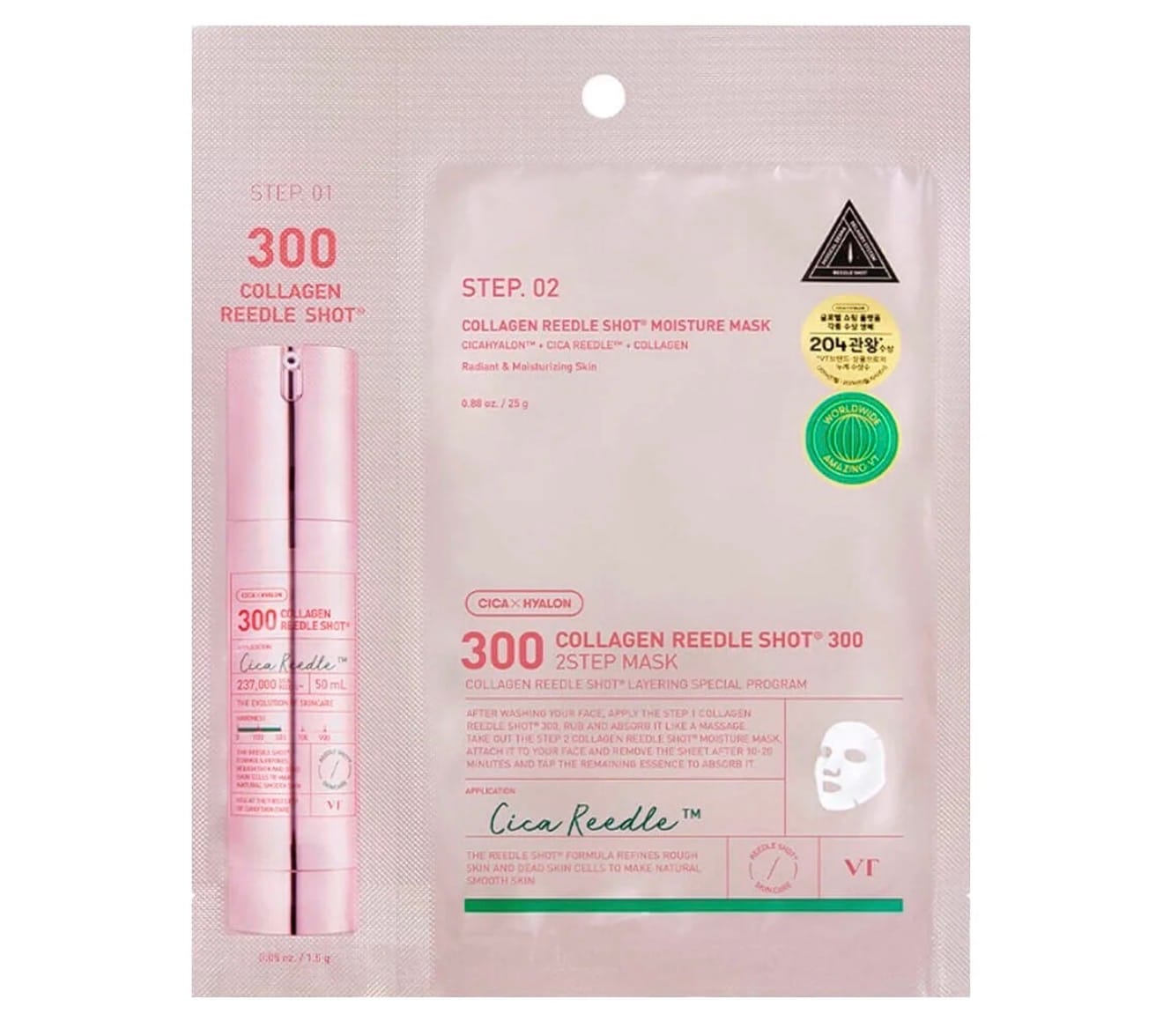 Customer photo review of Kolagēna maska ar mikroadatām VT Cosmetics Collagen Reedle Shot 300 2Step Mask