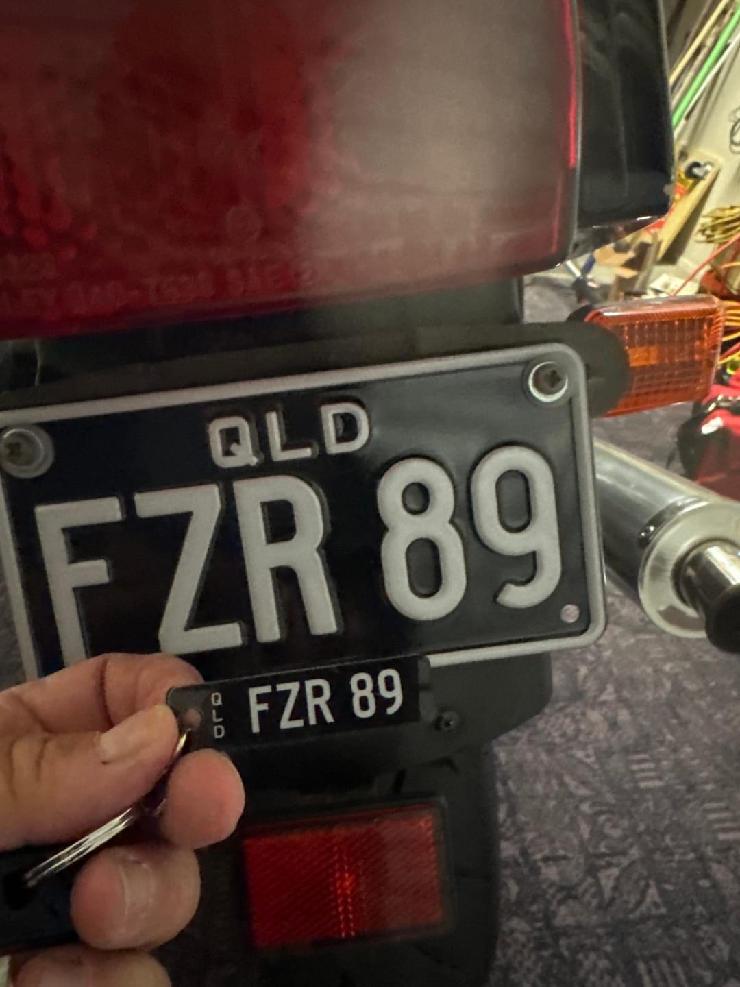 Customer photo review of QLD Prestige Licence Plate Custom Keychain