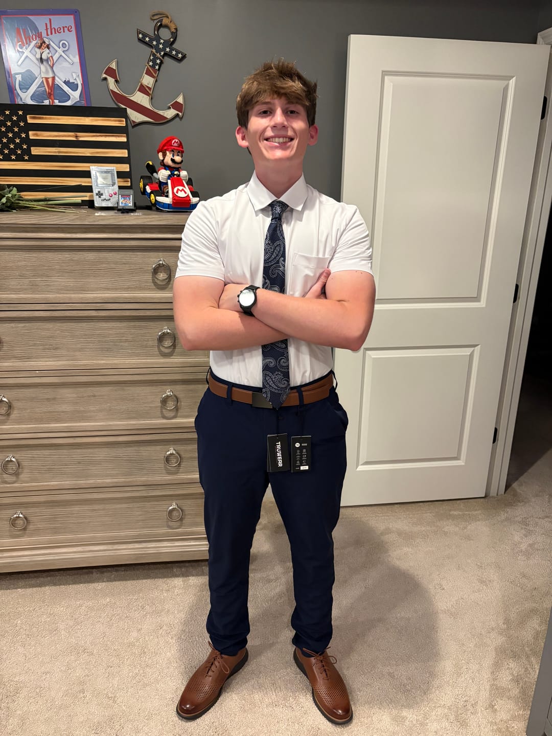 Customer photo review of Phenom Classic White Short Sleeve Dress Shirt