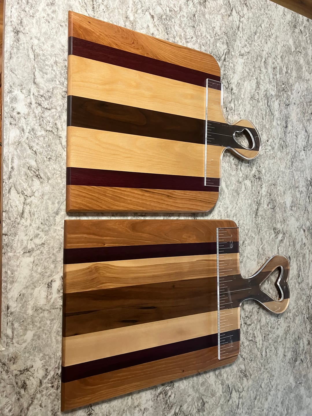 Customer photo review of Router Templates 8 Pack - Handle Shaping Acrylic Templates