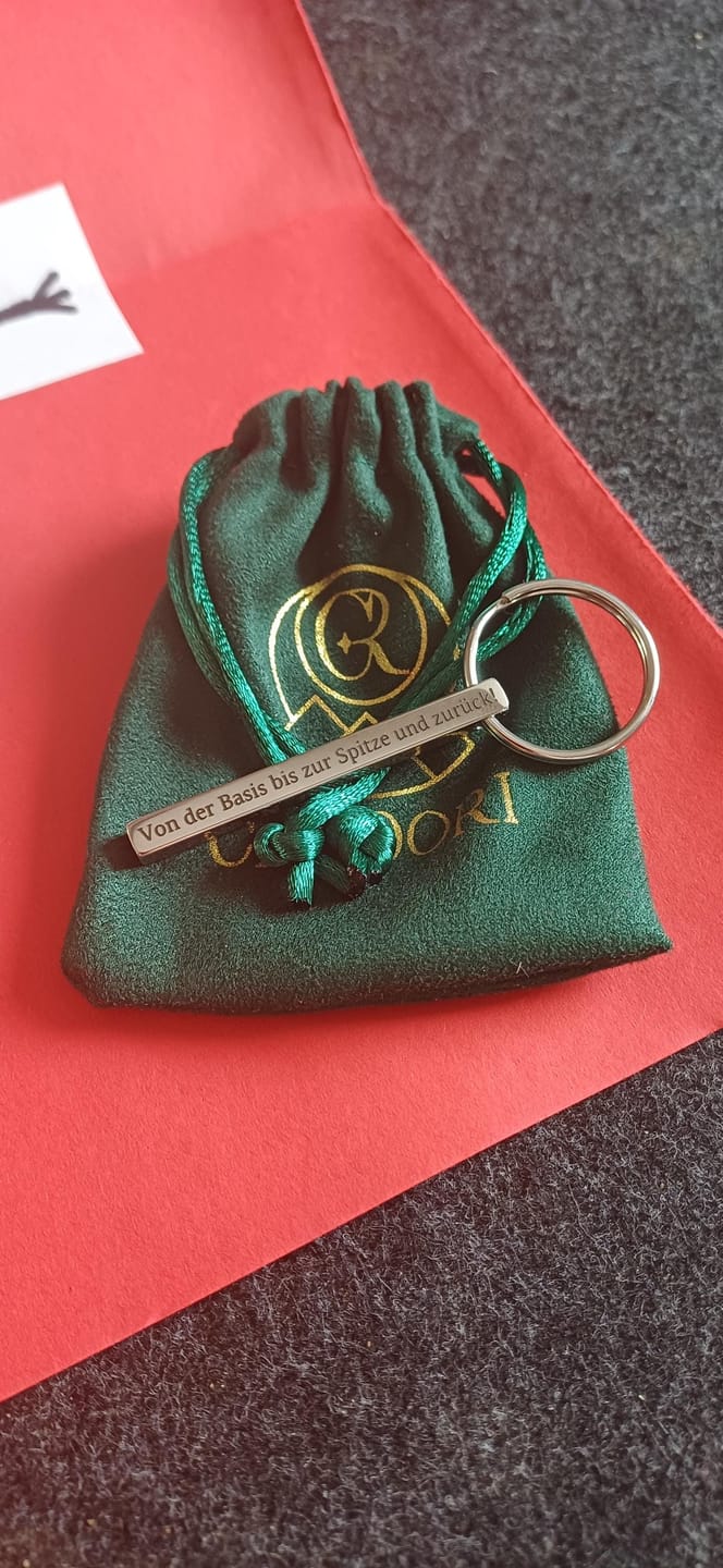 Customer photo review of Säulen Schlüsselanhänger mit Gravur