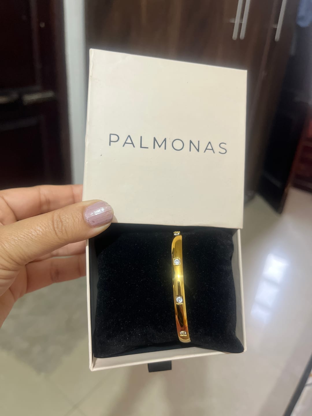 Customer photo review of Dazzling Stone Bangle Bracelet