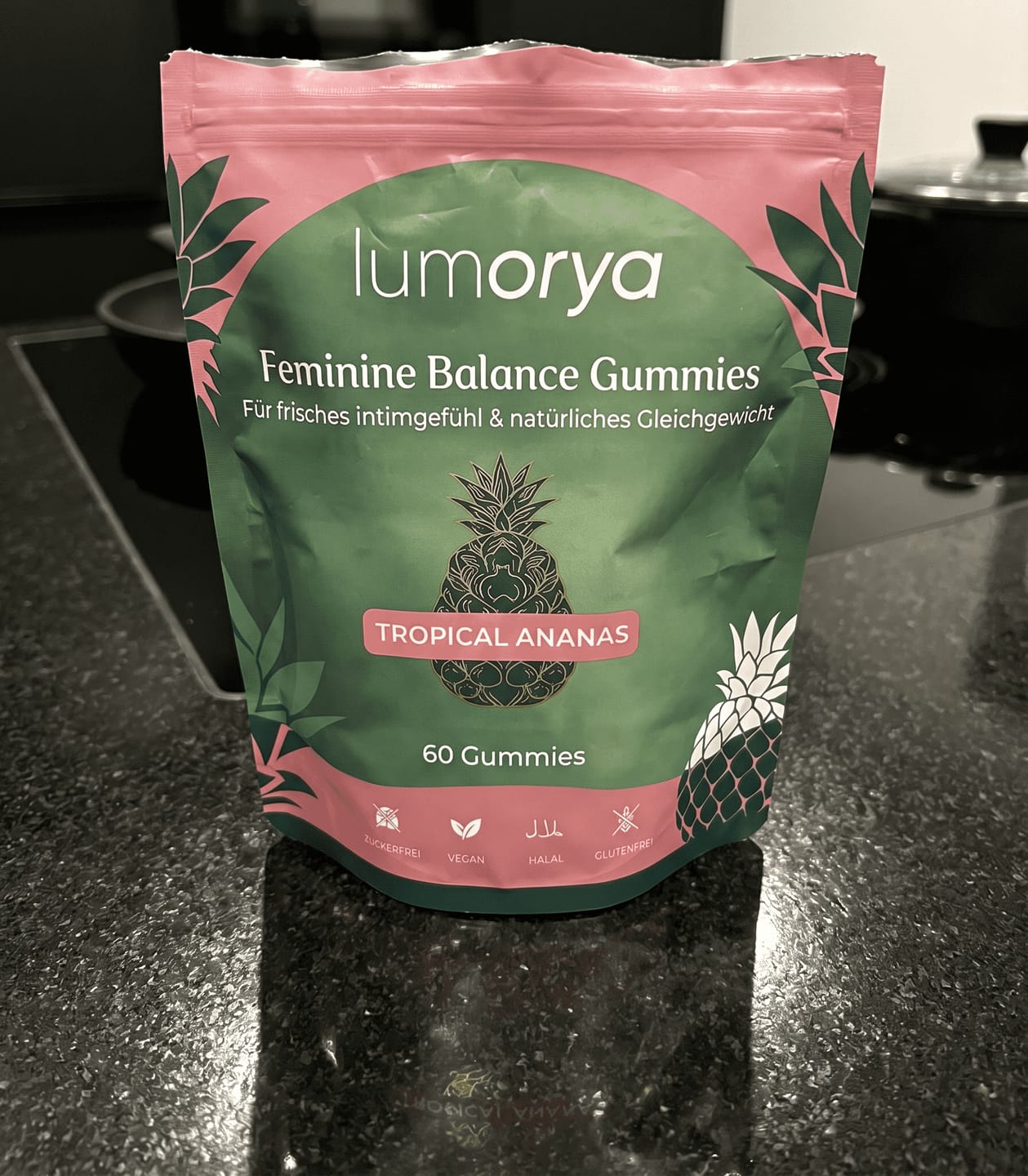 Customer photo review of LUMORYA® - Premium Balance Gummies