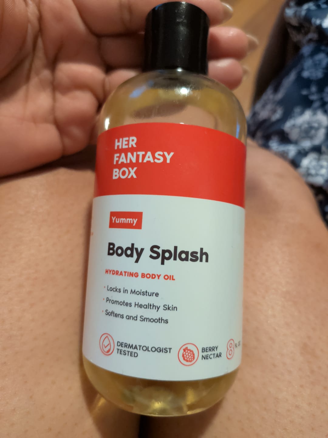 Customer photo review of Body Splash - Skin Smoothing Body Oil  (Yummy)
