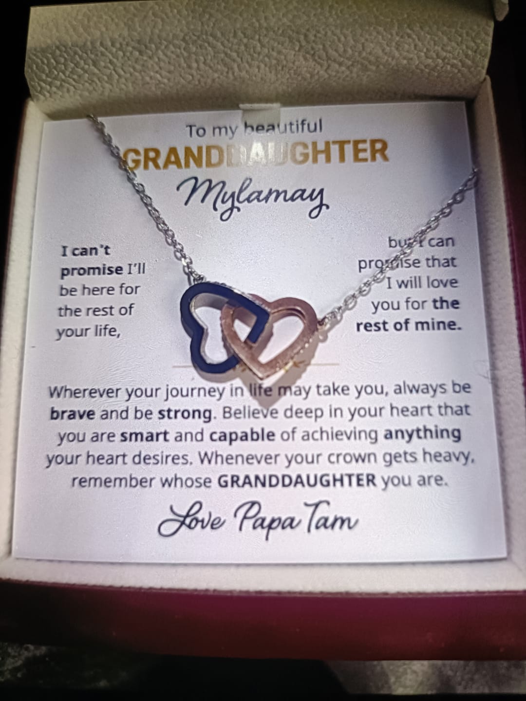 Customer photo review of Granddaughter Gift - Beautiful Custom Gift Set