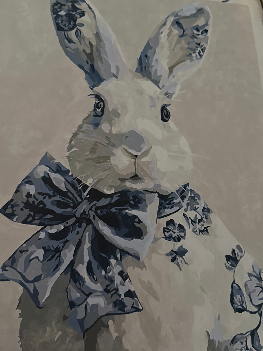 Customer photo review of Delft Blue Bunny | Paint by Number