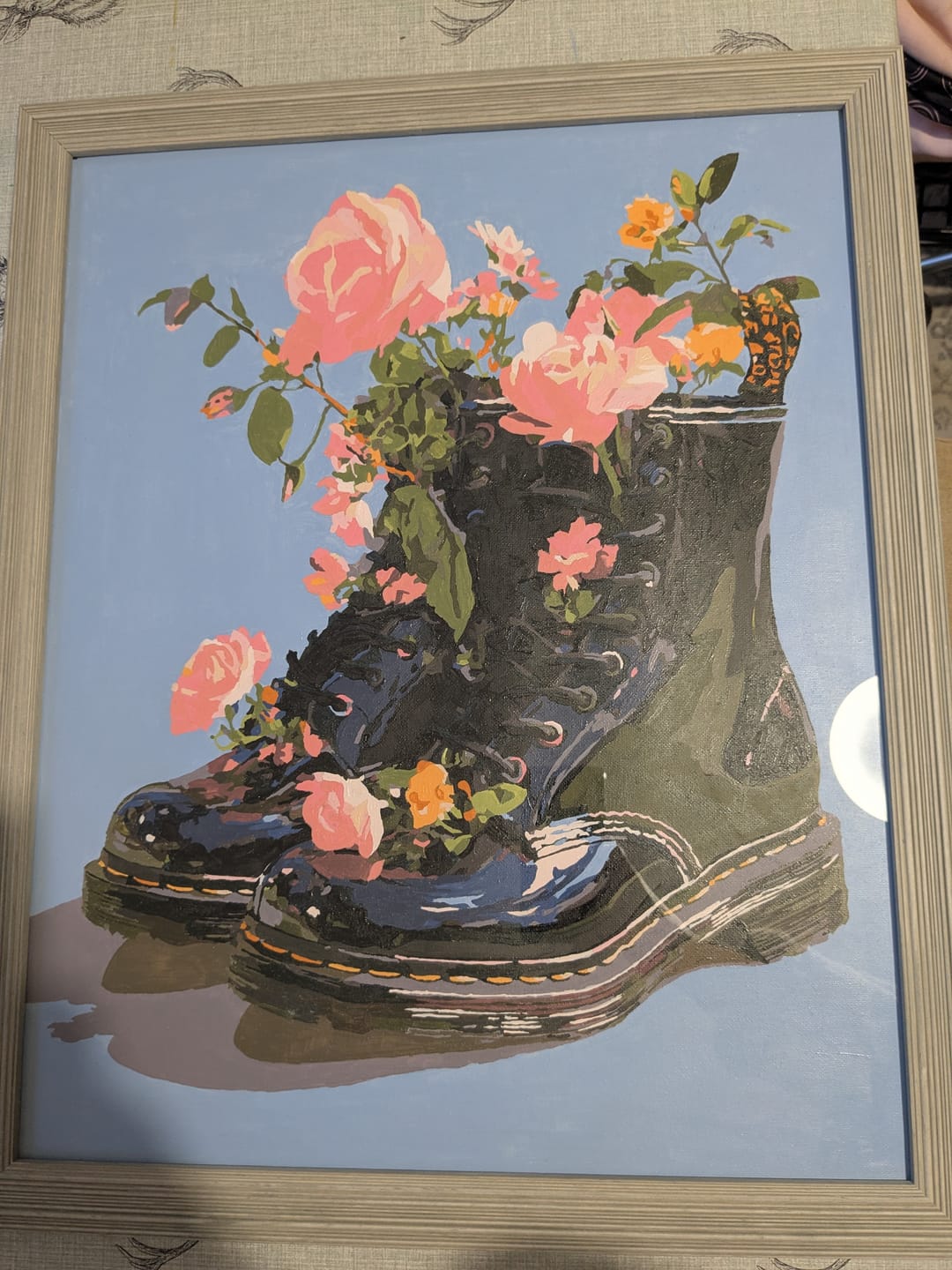 Customer photo review of Wildflowers in Boots | Paint by Number