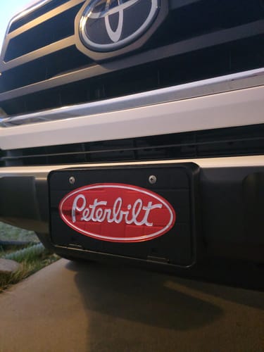 Customer photo review of Peterbilt/Kenworth Acrylic License Plates
