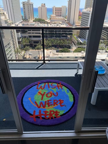 Customer photo review of WISH YOU WERE HERE ASTROWORLD RUG