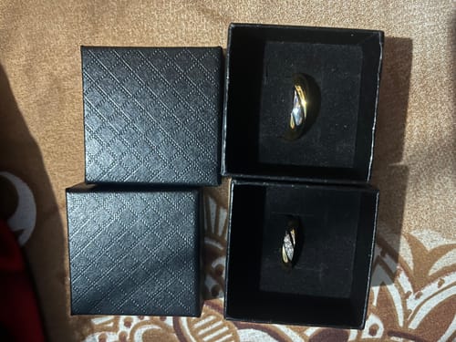 Customer photo review of Fiore Two Tone Wedding Rings